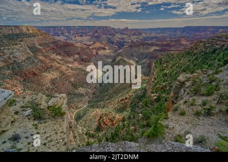 Grand Canyon vom Twin Views Blick aus gesehen. Stockfoto