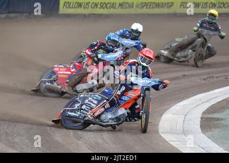 Breslau, Polen. August 27. 2022. Betard FIM Speedway GP von Polen im Olympiastadion. Im Bild: #155 Mikkel Michelsen (DEN) © Piotr Zajac/Alamy Live News Stockfoto