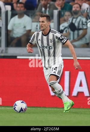 Turin, Italien, 27.. August 2022. Arkadiusz Milik von Juventus während des Spiels der Serie A im Allianz Stadium, Turin. Bildnachweis sollte lauten: Jonathan Moscrop / Sportimage Stockfoto