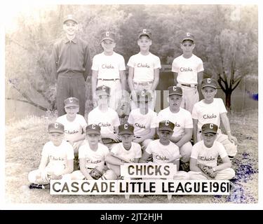 Teamfoto, Küken, 1961, Cascade Little League, Atlanta, GA, USA Stockfoto