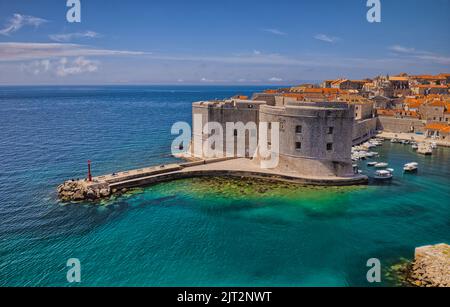 Porporela Wellenbrecher in der Altstadt von Dubrovnik Stockfoto