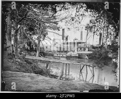 Transporte und Lastkähne auf Pamunkey River, Va Stockfoto