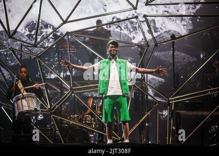Leeds, Großbritannien. 27. August 2022. Dave spielt live auf der Bühne des Leeds Festival, Großbritannien. Kredit: Andy Gallagher/Alamy Live Nachrichten Stockfoto
