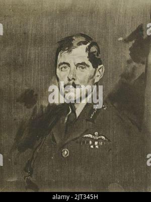 Trenchard im GHQ - monochrom. Stockfoto