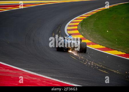 Stavelot, Belgien, 27.. August 2022, Esteban Ocon, aus Frankreich tritt für Alpine F1 an. Qualifying, Runde 14 der Formel-1-Meisterschaft 2022. Kredit: Michael Potts/Alamy Live Nachrichten Stockfoto