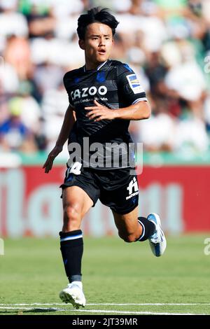 Elche, Alicante, Spanien. Kredit: D. 27. Aug, 2022. Takefusa Kubo (Sociedad) Fußball/Fußball : Spanisches Spiel der 'La Liga Santander' zwischen Elche CF 0-1 Real Sociedad im Stadion Martinez Valero in Elche, Alicante, Spanien. Quelle: D .Nakashima/AFLO/Alamy Live News Stockfoto