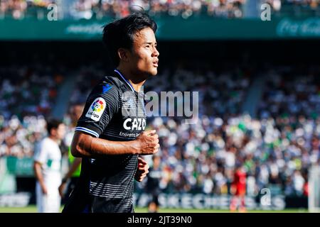 Elche, Alicante, Spanien. Kredit: D. 27. Aug, 2022. Takefusa Kubo (Sociedad) Fußball/Fußball : Spanisches Spiel der 'La Liga Santander' zwischen Elche CF 0-1 Real Sociedad im Stadion Martinez Valero in Elche, Alicante, Spanien. Quelle: D .Nakashima/AFLO/Alamy Live News Stockfoto