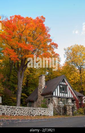 Herbstlaub Mont-Saint-Bruno, Quebec, Kanada Stockfoto