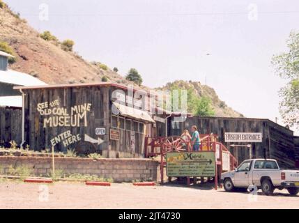 Turquoise Trail - Altes Kohlenbergwerk Museum in Madrid Stockfoto