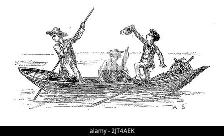 TWAIN - Les aventures de Tom Sawyer, trad Hughes, illust Sirouy, 1884, illust Seite 005. Stockfoto