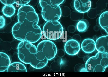 Künstlerische schöne hellblau riesige Menge von biologischen primitiven Organismen digital gemacht Textur Illustration Stockfoto