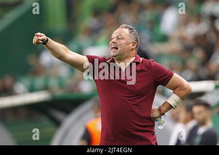 Trainer Vitor Campelos von GD Chaves Gesten während der portugiesischen Meisterschaft, Liga Bwin Fußballspiel zwischen Sporting CP und GD Chaves am 27. August 2022 im Jose Alvalade Stadion in Lissabon, Portugal - Foto Joao Rico / DPPI Stockfoto