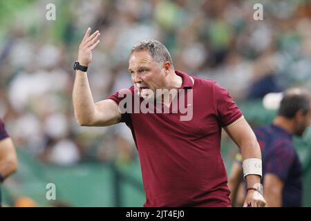 Trainer Vitor Campelos von GD Chaves Gesten während der portugiesischen Meisterschaft, Liga Bwin Fußballspiel zwischen Sporting CP und GD Chaves am 27. August 2022 im Jose Alvalade Stadion in Lissabon, Portugal - Foto Joao Rico / DPPI Stockfoto