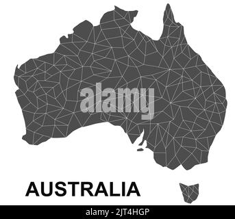 Karte von Australien isoliert auf weißem Hintergrund. 3D Rendern Stockfoto