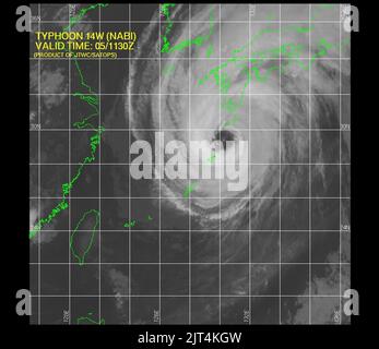 Taifun 14W (Nabi) 2005-09-05 1130Z. Stockfoto