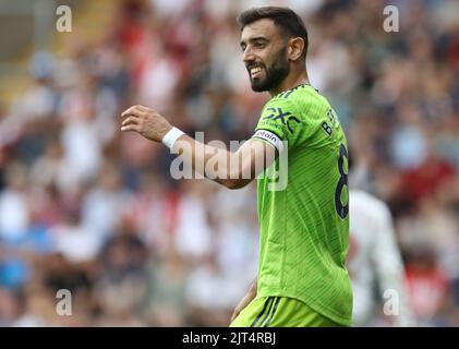 Southampton, England, 27.. August 2022. Bruno Fernandes von Manchester United während des Spiels der Premier League im St. Mary's Stadium, Southampton. Bildnachweis sollte lauten: Paul Terry / Sportimage Stockfoto