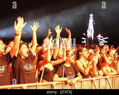 Tirana, Albanien. 26. Aug, 2022. Während des Sunny Hill Festivals 2022 am 26. August 2022 in Tirana Albanien. Foto Nderim Kaceli Kredit: Unabhängige Fotoagentur/Alamy Live Nachrichten Stockfoto