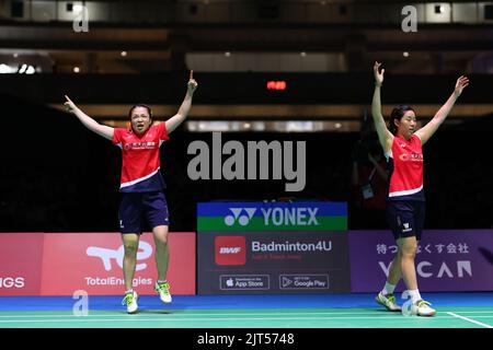 Tokio, Japan. 28. August 2022. CHEN Qing Chen & JIA Yi Fan (CHN) Badminton : TotalEnergies BWF World Championships 2022 Frauen-Doppel-Finale am Tokyo Metropolitan Gymnasium in Tokio, Japan . Quelle: Naoki Morita/AFLO SPORT/Alamy Live News Stockfoto
