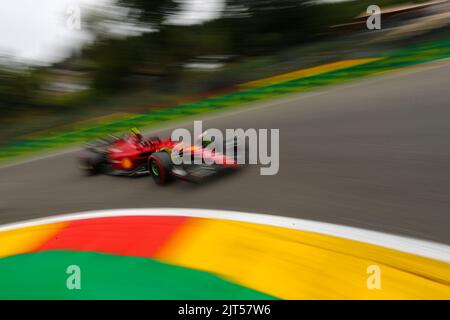 Spa Francorchamps, Vallonia, Belgien. 27. August 2022. Carlos Sainz (SPA) Ferrari F1-75 (Bildnachweis: © Alessio De Marco/ZUMA Press Wire) Stockfoto