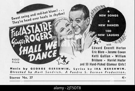 FRED ASTAIRE und GINGER ROGERS in SHALL WE DANCE 1937 Regisseur MARK SANDRICH music George Gershwin Lyrics Ira Gershwin RKO Radio Pictures Stockfoto