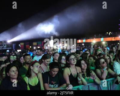 Während des Sunny Hill Festivals 2022 am 26. August 2022 in Tirana Albanien. Foto Nderim Kaceli Stockfoto