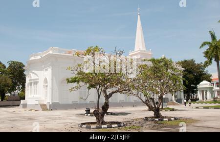 Seitenansicht, St. George's Anglican Chruch, George Town, Penang, Malaysia, Asien. St. George's Anglican Church ist die olde Anglikanische Kirche in Malaysia Stockfoto