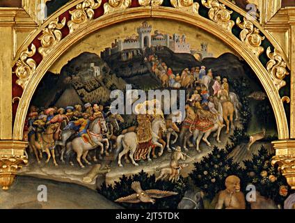 Uffizien Gentile da Fabriano - Adorazione dei Magi Detail. Stockfoto