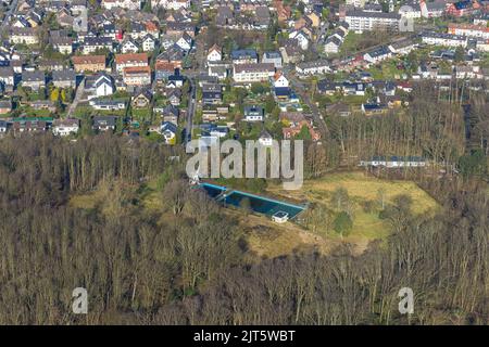 Luftaufnahme, Südpark Schwimmbad Wasserwelten im Landkreis Höntrop in Bochum, Ruhrgebiet, Nordrhein-Westfalen, Deutschland, Bochum, DE, Europa, out Stockfoto
