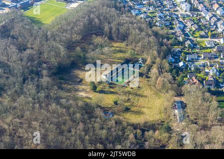 Luftaufnahme, Südpark Schwimmbad Wasserwelten im Landkreis Höntrop in Bochum, Ruhrgebiet, Nordrhein-Westfalen, Deutschland, Bochum, DE, Europa, out Stockfoto
