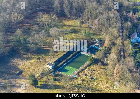 Luftaufnahme, Südpark Schwimmbad Wasserwelten im Landkreis Höntrop in Bochum, Ruhrgebiet, Nordrhein-Westfalen, Deutschland, Bochum, DE, Europa, out Stockfoto