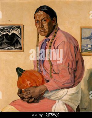 Walter Ufer - Portrait eines Mannes mit Kürbis - 51,18 Stockfoto