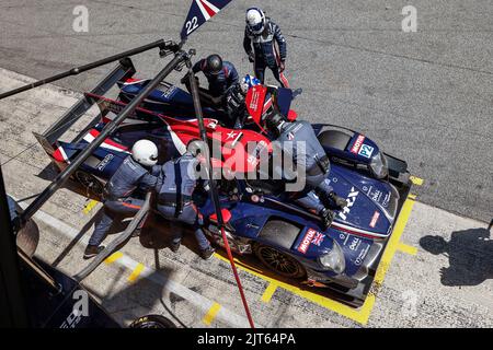 22 GAMBLE Tom (gbr), HANSON Philip (gbr), TAPPY Duncan (gbr), United Autosports, Oreca 07 - Gibson, während der 4 Stunden von Barcelona 2022, 4. Lauf der 2022 European Le Mans Series auf dem Circuit de Barcelona-Catalunya vom 26. Bis 28. August in Barcelona, Spanien - Foto Xavi Bonilla / DPPI Stockfoto