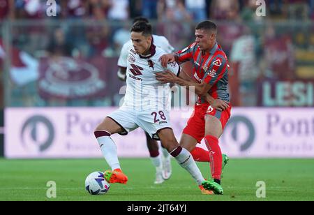 Foto Spada/LaPresse 27 Agosto 2022 - Cremona, Italia - Sport, calcio - Cremonese vs Torino - Campionato italiano di calcio Serie A Tim 2022/2023 - Stadio Zini Nella foto: Samuele Ricci 27. August 2022 Cremona , Italien - Sport, calcio - Cremonese vs Turin- Italienische Serie A Fußballmeisterschaft 2022/2023 - Zini Stadium. Im Bild: Samuele Ricci Stockfoto