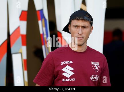 Foto Spada/LaPresse 27 Agosto 2022 - Cremona, Italia - Sport, calcio - Cremonese vs Torino - Campionato italiano di calcio Serie A Tim 2022/2023 - Stadio San Siro. Nella foto: Mergim Vojvoda 27. August 2022 Cremona , Italien - Sport, calcio - Cremonese vs Turin- Italienische Serie A Fußballmeisterschaft 2022/2023 - San Siro Stadion. Im Bild: Mergim Vojvoda Stockfoto