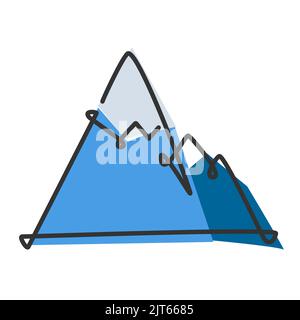 Eine einzige durchgehende Linie, die Berge zieht. . Einfache farbige Linienzeichnung Vektor-Illustration für Natur und Reisen Konzept Stock Vektor