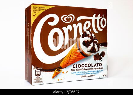 Cornetto-Eis. Cornetto ist eine Marke von Unilever Stockfoto