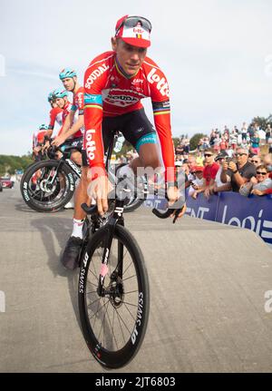 Philippe Gilbert vom Team Lotto - Soudal beim Bretagne Classic Ouest-France, Grand Prix de Plouay Radrennen am 28. August 2022 in Plouay, Frankreich - Foto Laurent Lairys / ABACAPRESS.COM Stockfoto