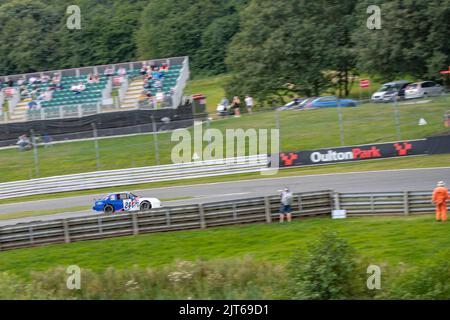 Statische und Rennbilder von der US USA Auto Show auf dem Oulton Park Raceway Chishire, einschließlich der Herzöge von Hazard und Days of Thunder Stockfoto