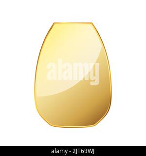Goldene Vase. Glänzende goldene Vase isoliert auf weißem Hintergrund. Vektorgrafik. Stock Vektor