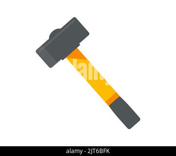 Hausreparaturhammer, einfache Form, für die grafische Gestaltung von Logo, Emblem, Symbol, Zeichen, Abzeichen, Label, Stempel Logo Design. Hammer einfache Silhouette Vektor Stock Vektor