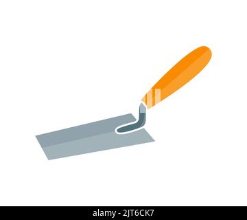 Putzkelle, Schablone für Hausreparaturdienst oder Bauunternehmen Logo Design. Kelle moderne Bauwerkzeuge Vektor-Design und Illustration. Stock Vektor