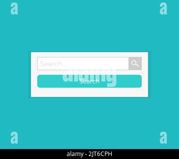 Hier suchen. Suchleiste für ui-Logo-Design. Adresse und Navigationsleiste suchen. Vektordesign und Illustration der Websuchleiste. Stock Vektor