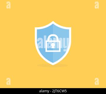 Sicherheitskonzept, Schloss, Cyber Security Data Protection Logo-Design. Datenschutz und gesicherter Internetzugang – Vektordesign und Illustration. Stock Vektor