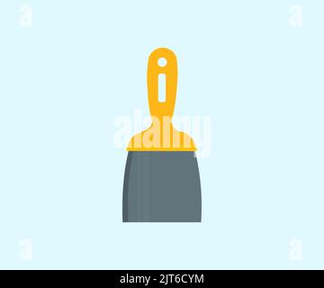 Neue Spatel Konstruktion, Maler gefleckt, Kutty Messer Werkzeug Logo Design. Nahaufnahme. Reparatur von zu Hause. vektor-Design und Illustration. Stock Vektor