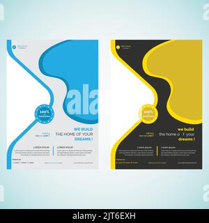 Benutzerdefinierte Immobilien Flyer Design Stock Vektor