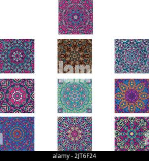 Abstraktes Boho festliches Mandala nahtlos Stock Vektor