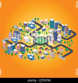 Stadtplanung Karte Design Stock Vektor