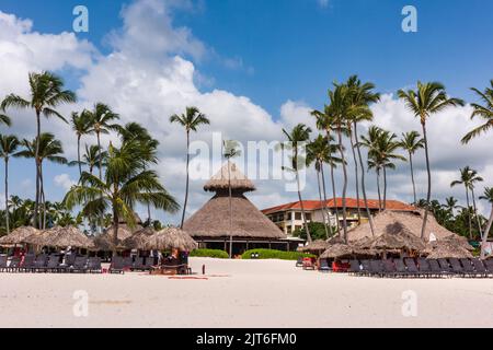 Punta Cana/ Dominikanische Republik - 10. Juni 2016: Strandresort in Punta Cana in der Dominikanischen Republik. Stockfoto