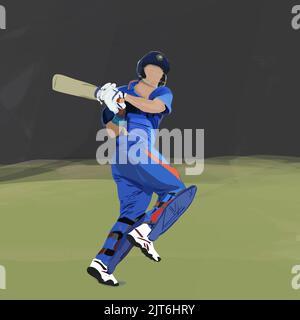 Indian Cricket Spieler Yuvraj Singh Zeichnung Bild Illustration herunterladen.Indian Cricket Spieler Vektor Illustration herunterladen. Stockfoto