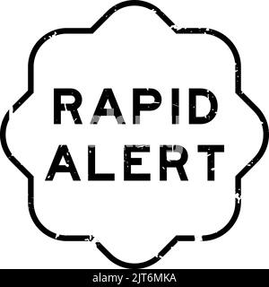 Grunge schwarz Rapid alert Wort Gummi Siegel Stempel auf weiß Hintergrund Stock Vektor